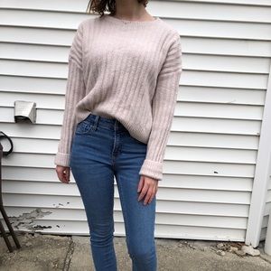 Fuzzy pink oversized H&M sweater